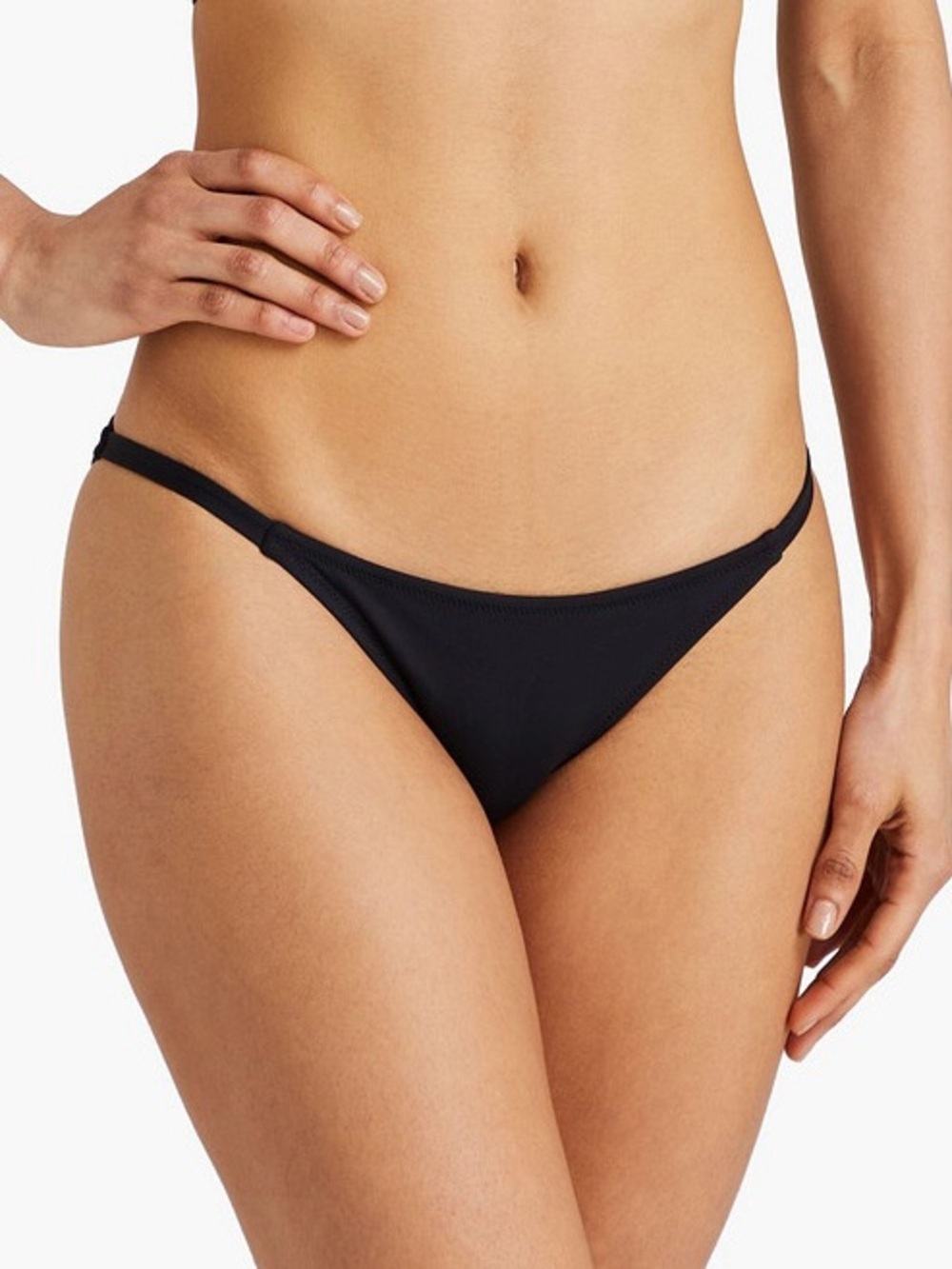NWT Melissa Odabash ‘Mykonos’ Low-Rise Stretchy Bikini Briefs in Black Size 10